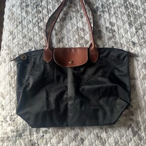Longchamp Le Pliage large nylon shoulder tote bag in black